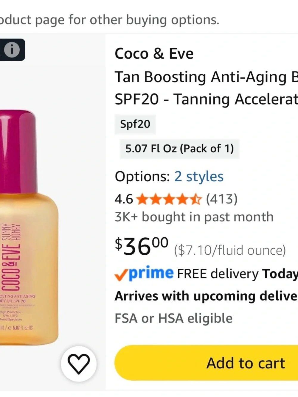 Sunny Honey Tan Boosting Anti-Aging Body Oil SPF 20 - Pink/Gold